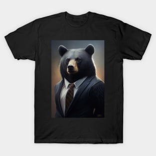 Cute Bear Wearing A Suit: Adorable Wildlife Animals T-Shirt